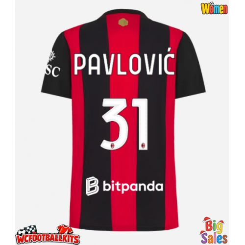 AC Milan Strahinja Pavlovic #31 Replica Home Stadium Shirt for Women 2026-27 Short Sleeve